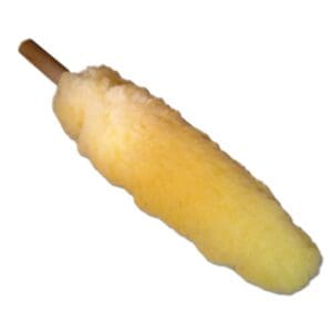 A banana is shown with the top of it.