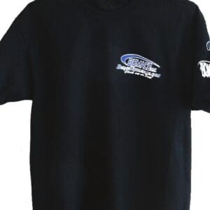 A black shirt with a logo on it