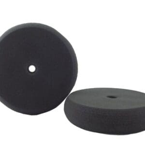 Black foam buffing pads with center hole