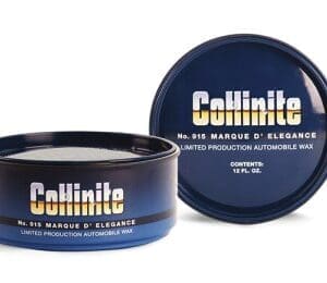 A tin of collinite is next to another container.