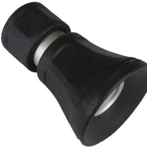 A black and silver object is shown.