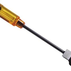 A yellow screwdriver with a black handle.