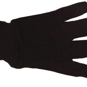A pair of black gloves is shown with the shadow.